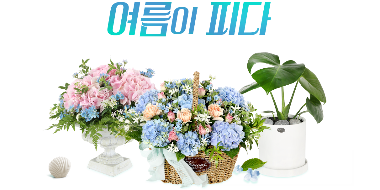 99플라워 여름꽃 기획전 키비주얼 메인 배너 이미지